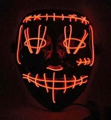 Máscara La Purga Halloween Colores Led Neon Fluor 4