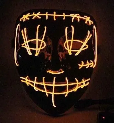 Máscara La Purga Halloween Colores Led Neon Fluor 5