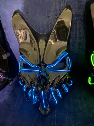 Máscara La Purga Halloween Colores Led Neon Fluor 9
