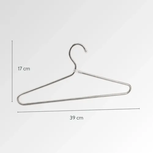 Pack 10 Colgadores Gancho De Ropa Metalicos Plateado Premium 5