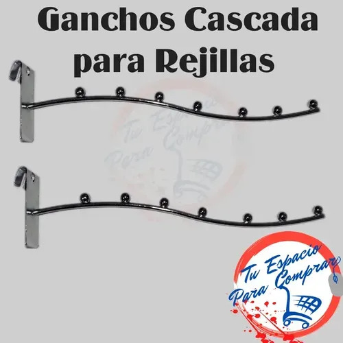 Pack 6 Ganchos Cascada Blistero 9 Puntos Panel Ranurado 40cm Plateado 3