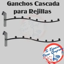 Pack 6 Ganchos Cascada Blistero 9 Puntos Panel Ranurado 40cm Plateado 3