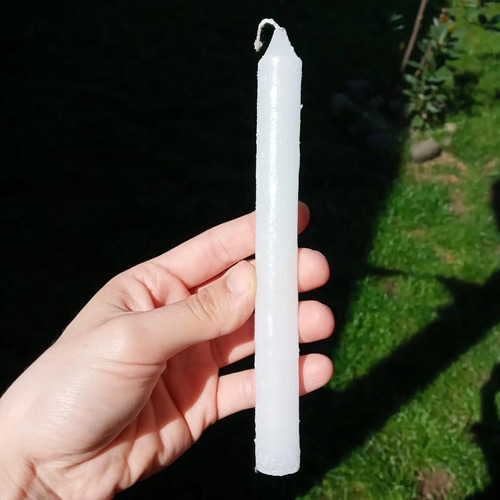 Pack 8 Velas Blanco Blancas Lilas 20 Cm Blanco Liso Neutro 3