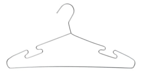 Set 10 Colgadores De Ropa Metalicos Ganchos Plateado 3