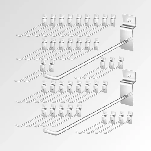 Set 25 Colgador Gancho Trupan Ranurado 30cm Metal 6