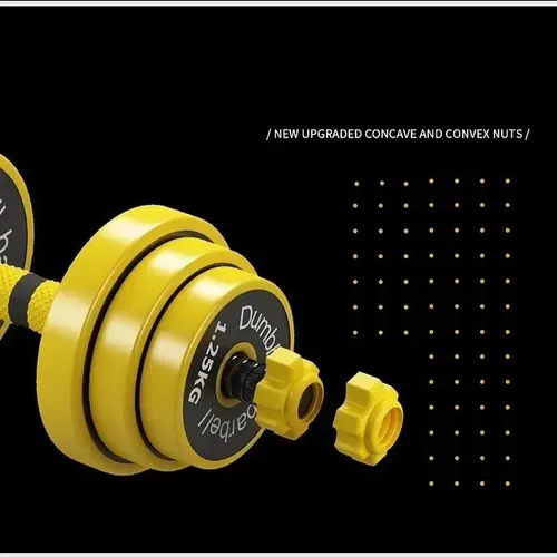 Set Kit Par Mancuerna Cementada Pvc Ajustable Extension 30kg Amarillo 3