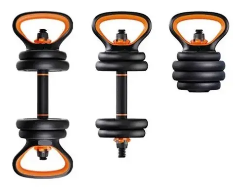 Set Mancuernas 6x1 Barra Rusa Kettlebell Ajustables 30 Kg Negro 3