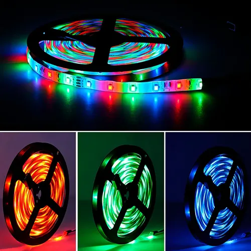 Tira De Luces Spin Led 5mts/300rgb 3528 Todo Los Colores 5m Todos Los Colores 5