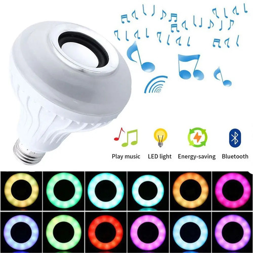 Pack 3 Ampolleta Bluetooth Parlante Luz Led Altavoz Musica 5