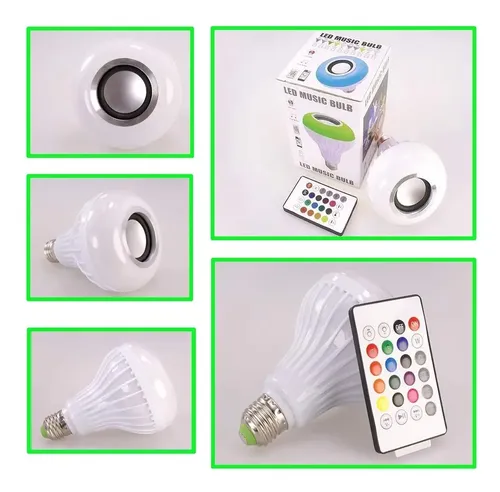 Pack 3 Ampolleta Bluetooth Parlante Luz Led Altavoz Musica 8