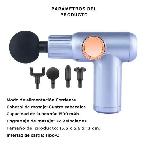 Pistola Masaje Muscular 4 Accesorios 11