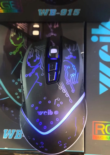 Mouse Gamer 7 Botones Optico Usb 2400 Dpi Retroiluminado Negro 6