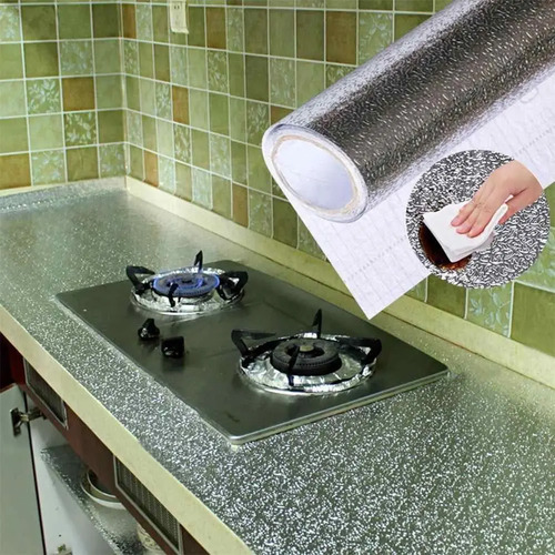 Papel Autoadhesivo Revestir Muebles Muros Muebles Corrugado Plateado 3