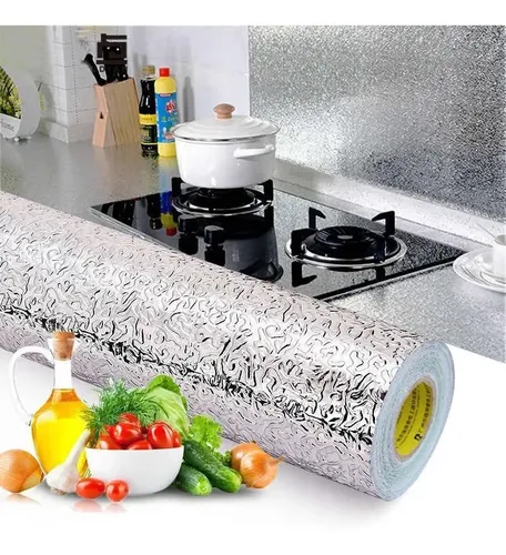 Papel Autoadhesivo Revestir Muebles Muros Muebles Corrugado Plateado 5