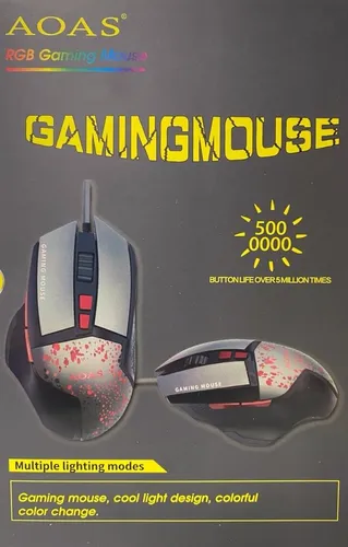 Mouse Gamer Pro 6 Botones K80 Optico Usb 3200 Dpi Gris Modelo K80 3