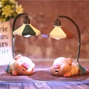 Lindo Cerdito Pig Luz Noche Resina Artesanía Lámpara  Multicolor Cerdito 5