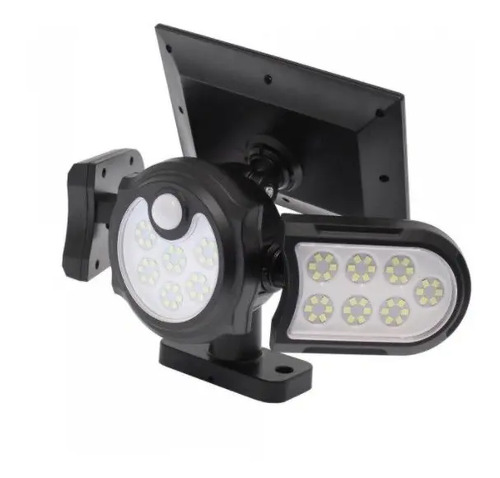Luz Solar Foco Triple Cabezal Ajustable Sensor Movimientos 6