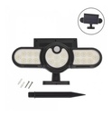 Luz Solar Foco Triple Cabezal Ajustable Sensor Movimientos 7