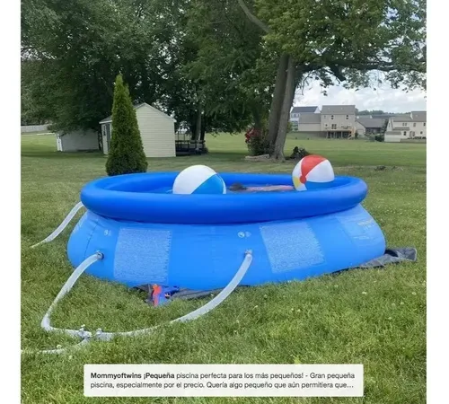 Set Piscina Inflable Redonda Sobre El Suelo Azul 2