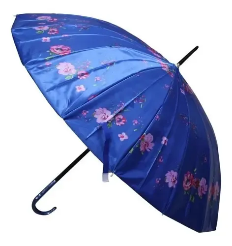 Paraguas Plegable 16 Varillas 79cm Colores Automático 7