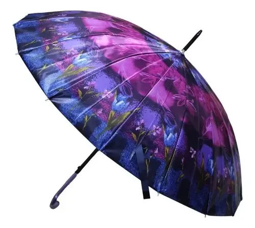 Paraguas Plegable 16 Varillas 79cm Colores Automático 8