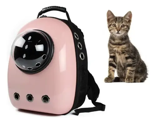 Mochila Capsula Mascotas Perros, Gatos Rosada 12