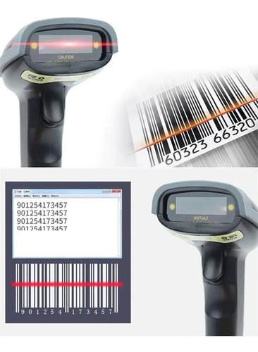 Lector Escáner Código Barras Inalámbrico 2.4g + Bluetooth Negro Usb 2