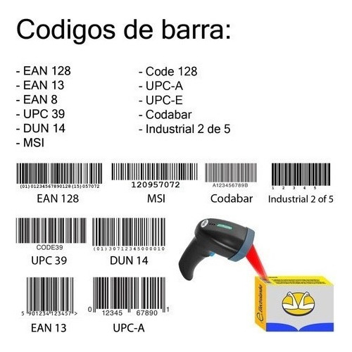 Lector Escáner Código Barras Inalámbrico 2.4g + Bluetooth Negro Usb 6
