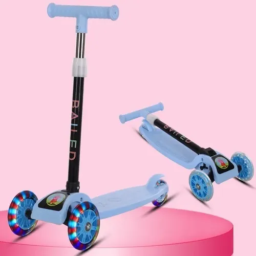 Monopatín Infantil Doux 3 Ruedas Con Luces Led Azul 3