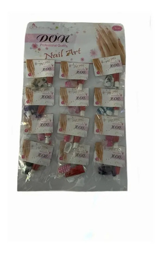 120 Set Uñas Postizas Plásticas Niñas Fácil Retiro Diseños