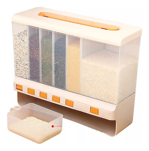 [MLC902596718] Dispensador 6 En 1 De Cereales Granos Frutos Secos Arroz