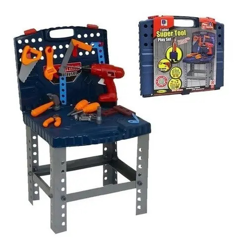 [MLC933237037] Juego Maleta Herramientas Banco Trabajo Carpintero 50 Pcs