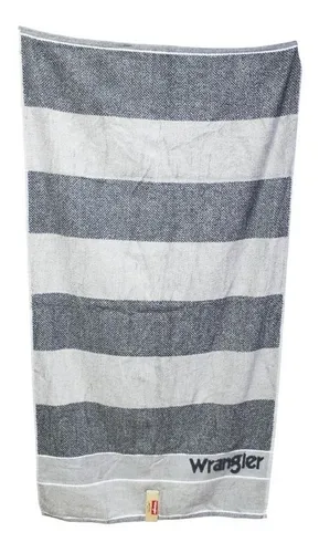 [MLC974010511] Toalla De Baño Wrangler Gris Rayas
