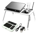 Mesa Portátil Notebook Doble Ventilador Cooler Base Mouse Blanco No.ld09