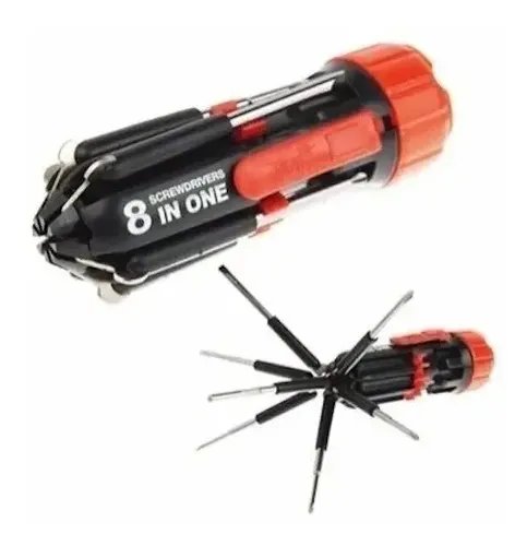 [MLC976003128] Destornillador 8 En 1 Con Linterna Herramienta Multiuso
