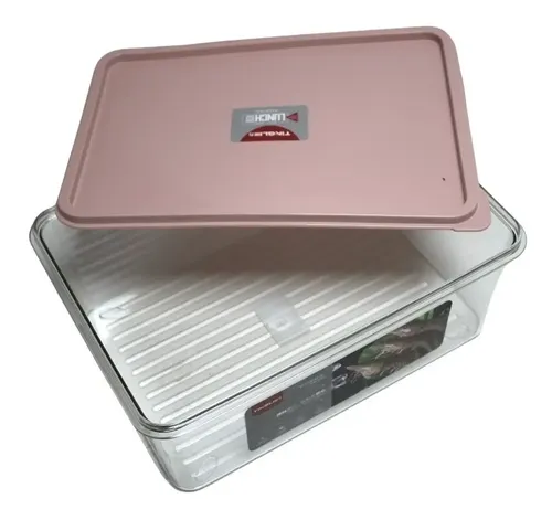 [MLC997647294] Contenedor Organizador Refrigerador Transparente Con Tapa