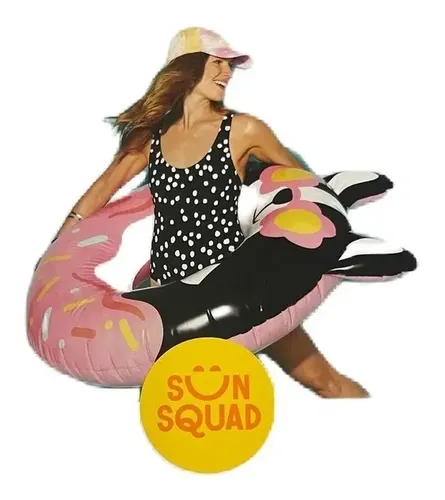 [MLC1290132675] Flotador Inflable Redondo Sun Squad Verano Piscina Pool Floa