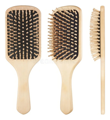 [MLC1365827907] Cepillo Pelo Cabello Bambu Ecologico Masajeador