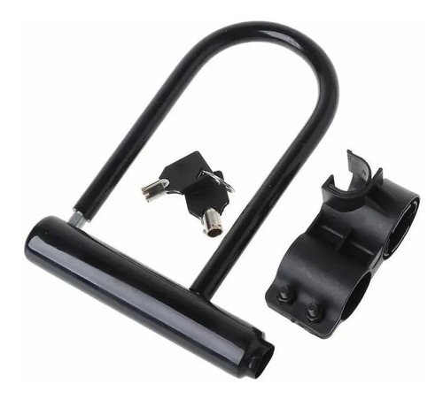 [MLC1339764050] Candado De Seguridad U Bicicleta Con Soporte Seguridad Moto Negro
