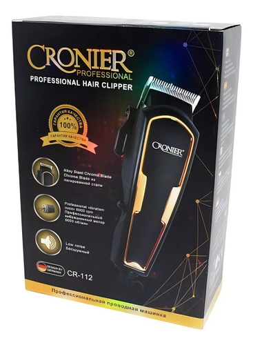 [MLC1299561911] Cortadora De Pelo Inalámbrica Cronier Cr-112 Negra 7w Apta Viaje Negro