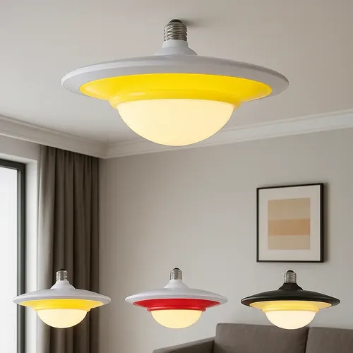 Ampolleta Led Ufo Colores 24w E27 Decoración Plafon Amarillo