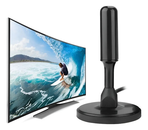 [MLC463232387] Antena Smart Tv Hd  Base Magnética Isbdt Negro