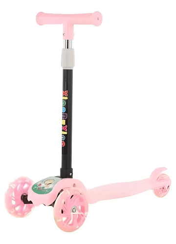 [MLC2113322840] Monopatí Scooter Led Triscooter Color Rosado