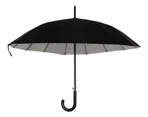 [MLC2514670998] Paraguas Plegable 16 Varillas 79cm Colores Automático Color Negro
