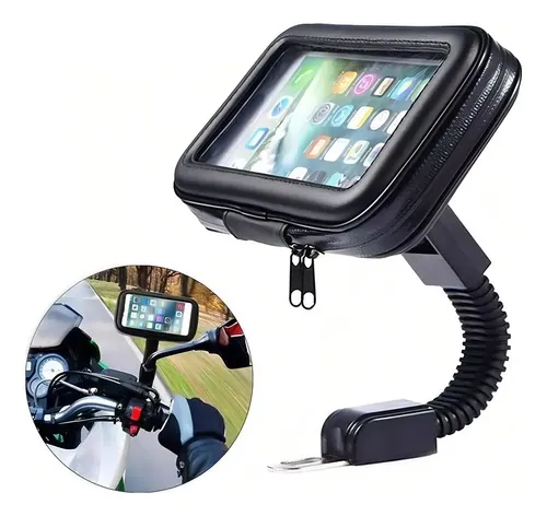 [MLC2268593128] Porta Celular Moto Usb Impermeable Con Cargador Soporte Bolsa