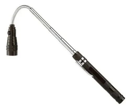[MLC1505088099] Linterna Magnética Mi Led Flexible Imán Telescópica Negra 55cm Blanco Negro