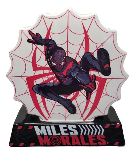 [MLC2803391798] Alcancia Ceramica Spider-man Miles Morales Original Miles Morales Negro