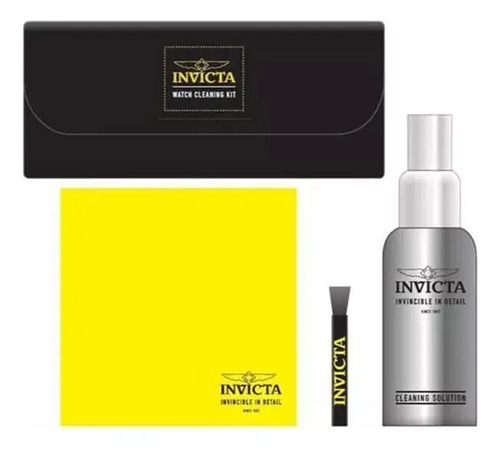 Kit Limpieza Relojes Invicta Solución Cepillo Tela Bolsa