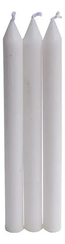 [MLC1599087415] Pack 8 Velas Blanco Blancas Lilas 20 Cm Blanco Liso Neutro