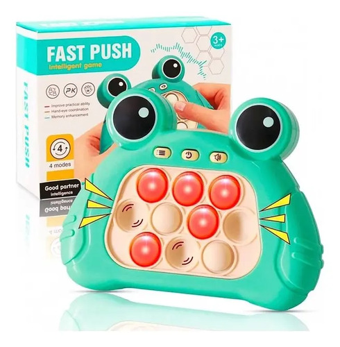 [MLC2928435036] Juego Pop It Electrónico Quick Push Verde, Juguete Sensorial Antiestrés Ranita Verde